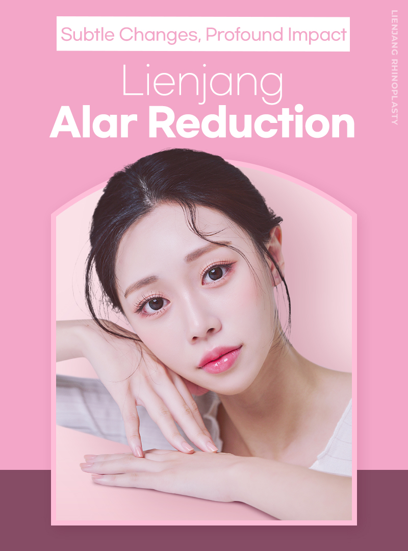 Alar reduction surgery at Lienjang Plastic Surgery, narrowing the nostrils for a more refined and balanced nose shape